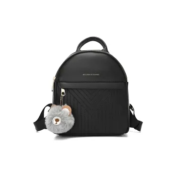 MEXICAN Polyurethane Backpack Medium Size Women's Black