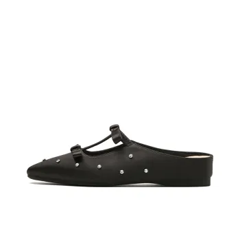 Lan Miao Rubber Sole Slip Resistant Closed Toe Slippers Women's Black