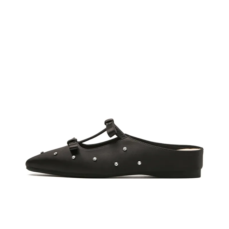 Lan Miao Rubber Sole Slip Resistant Closed Toe Slippers Women's Black-0