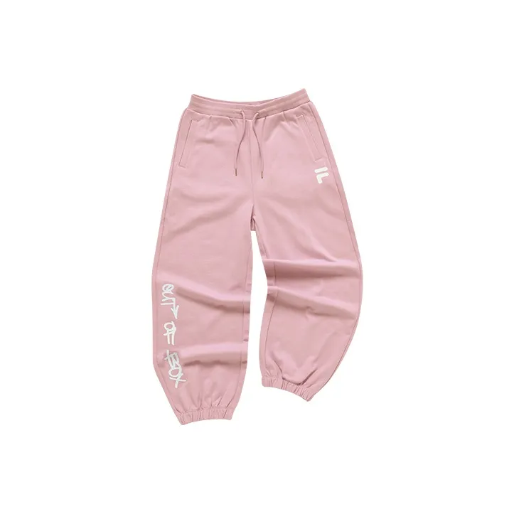 FILA FUSION Knitted Sweatpants Women's Youth Pink-0