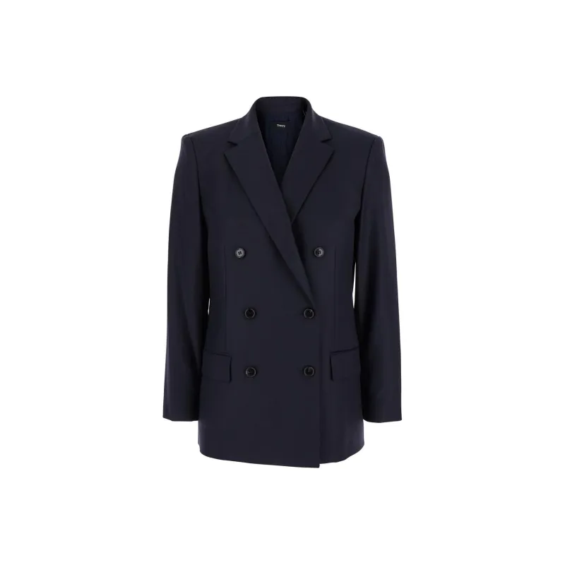 THEORY Hickory Double Breasted Blazer-0