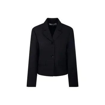 GANNI Single Breasted Cropped Blazer