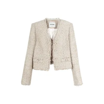 MISSSHINE Cropped Coats Women's Champagne