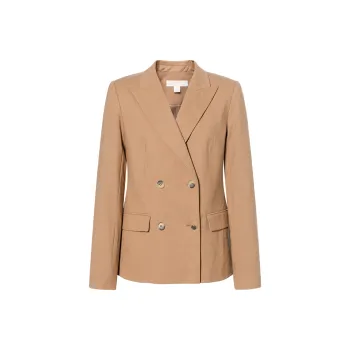 MICHAEL KORS Stretch Wool Blazer Business Suits Coats Women's Dark Camel
