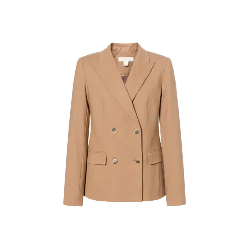 MICHAEL KORS Stretch Wool Blazer Business Suits Coats Women's Dark Camel