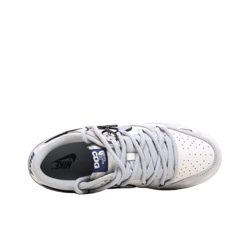 THE NORTH FACE x Nike Dunk SB Anti Slip Wear Resistant Low Top Skateboard Shoes Unisex Gray Blue-3