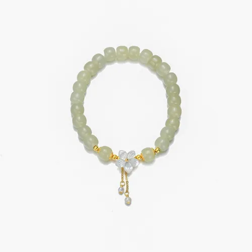 WUMZK Bracelets Pale Greenish White Jade Women's