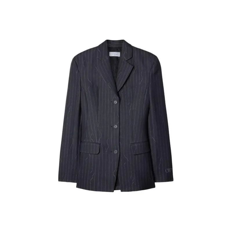 OFF WHITE Single Breasted Long Sleeved Blazer-0