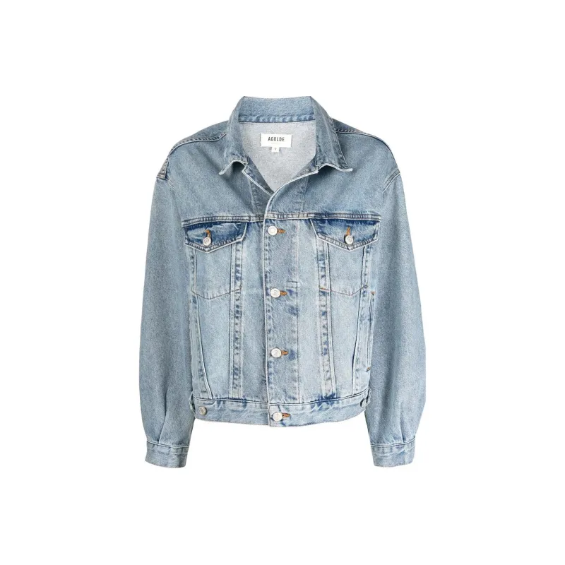 AGOLDE Buttoned Long-Sleeved Denim Jacket-0