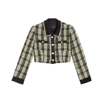 Bebe Cropped Coats Women's White Green