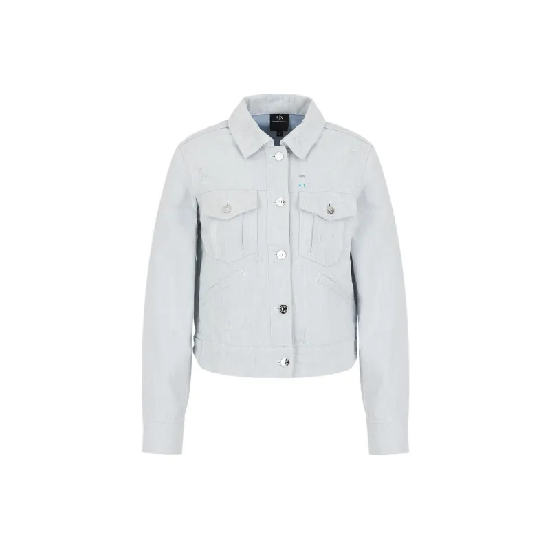 ARMANI EXCHANGE Cropped Coats Women's Blue-0