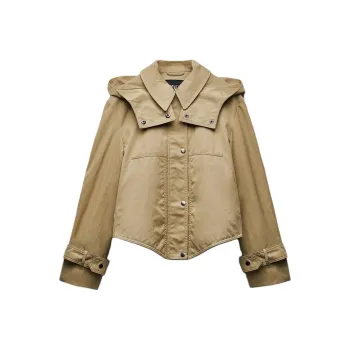 ZARA Parka Coats Women's Light Camel