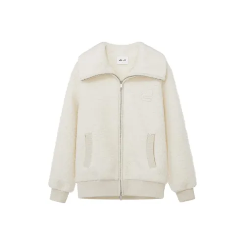 D'zzit Velvet feel Coat Women's Ecru