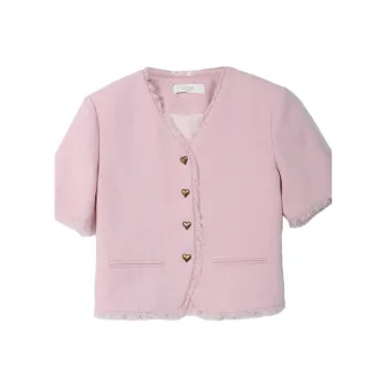 SETIROM Cropped Coats Women's Pink