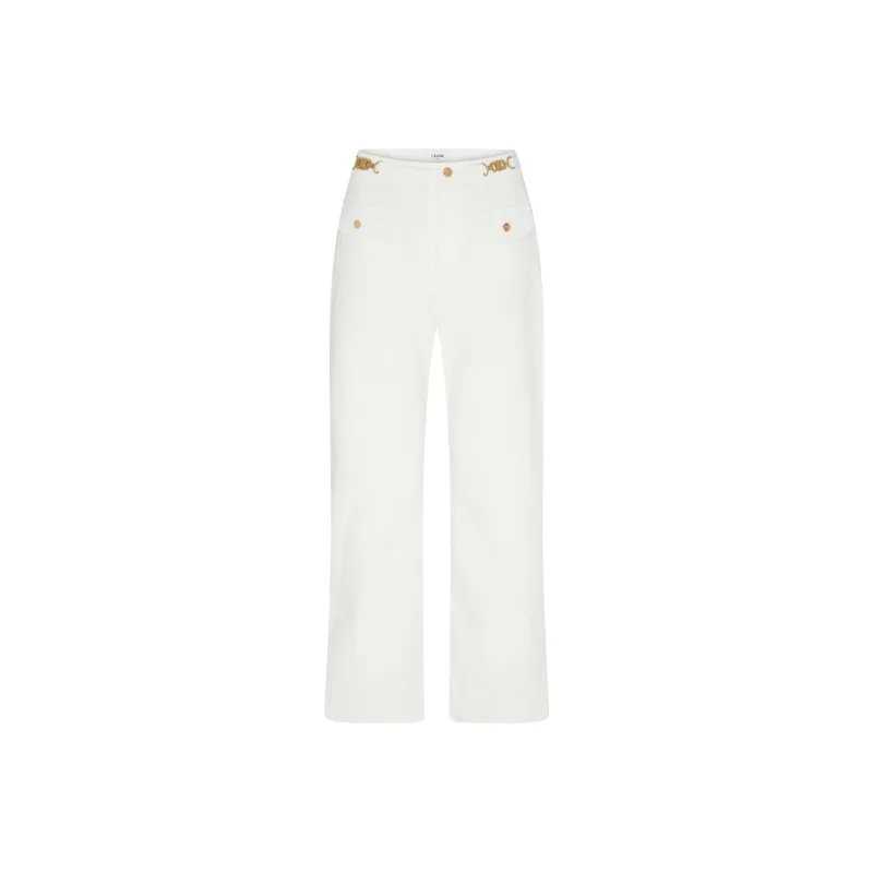 CELINE Triomphe Buttoned Straight Leg Trousers-0