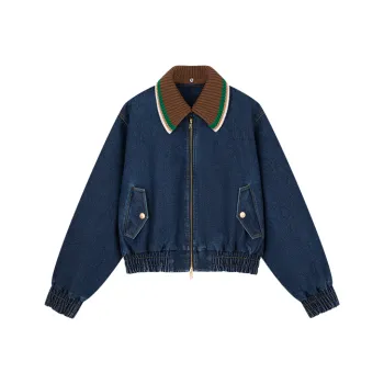 UOOYAA Denim Jackets Women's Denim Blue