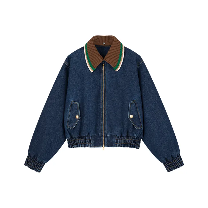 UOOYAA Denim Jackets Women's Denim Blue-0