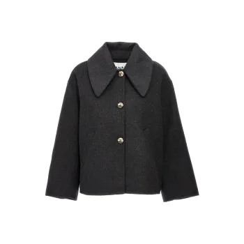 GANNI Velvet Jackets Women's Gray