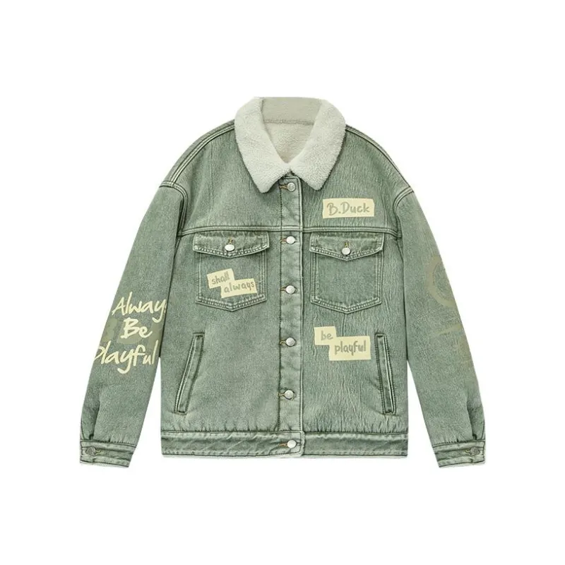B.Duck Denim Jacket Women's Khaki Green-0