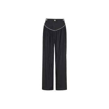 XANDRA Straight Thickened Casual Pants Women's Black