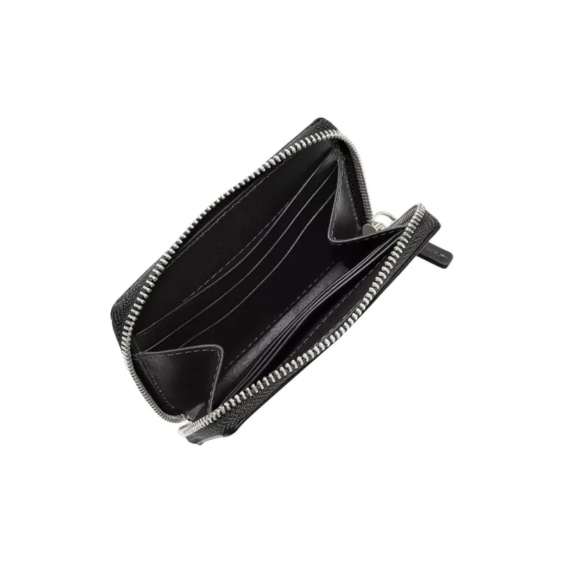 FOSSIL Leather Card Holder Unisex Black-2