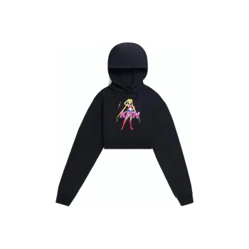 KITH Women's X Sailor Moon Alexa Cropped Hoodie Black