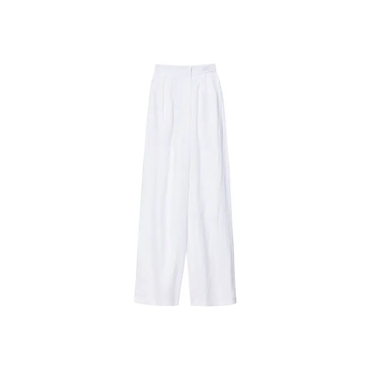 SOLWEIGE Wide Leg Casual Pants Women's White-0
