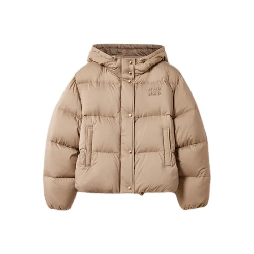 MIU MIU SS25 Down Jacket Women's Gray Ropes