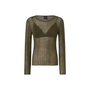 PINKO Semi Sheer Ribbed Jumper