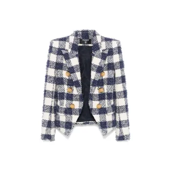 BALMAIN Gingham-check Tweed Blazer