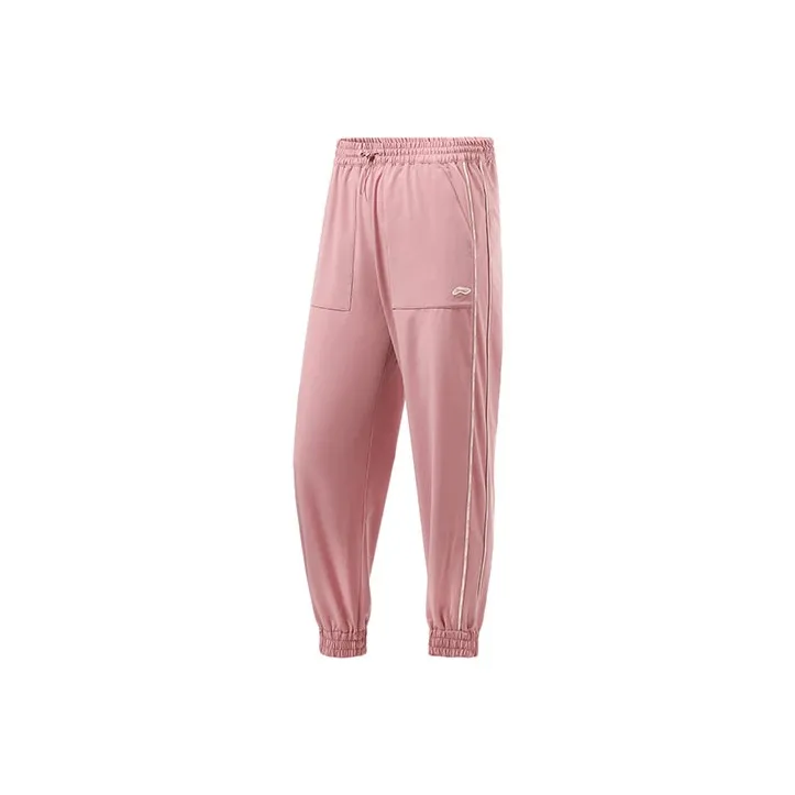 LiNing Training Collection Fitness Collection Knitted Sports Pants Women's Pink-0