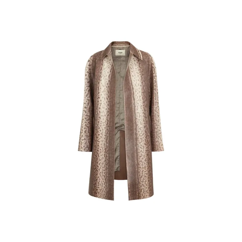 FENDI Coats Women's Beige Yellow-0