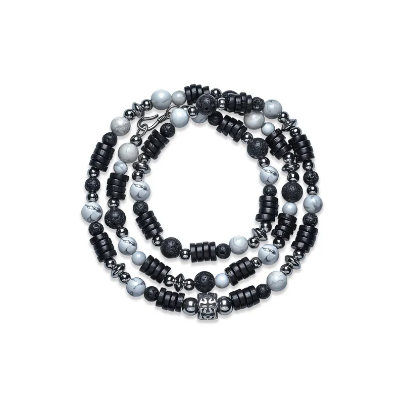Cuud Volcanic Stone Bracelets Men's-0