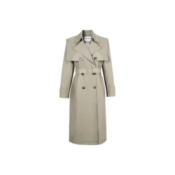 MISSSHINE Trench Coat Women's Green Coffee