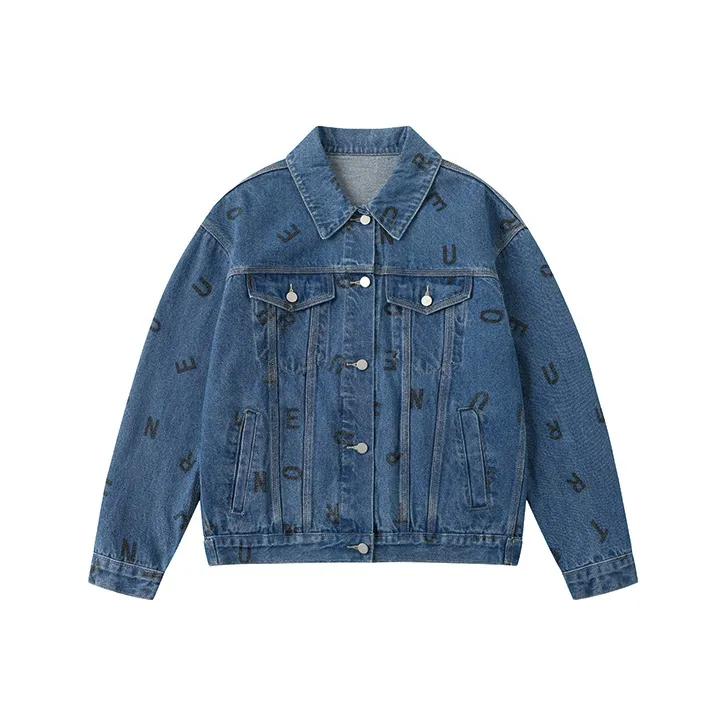 UNRETRO Loose Fit Denim Jacket Women's Blue-0