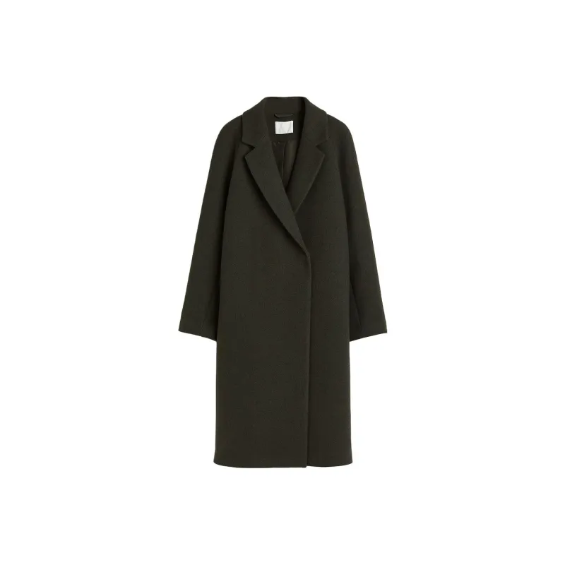 H&M Coats Women's Dark Khaki Green-0