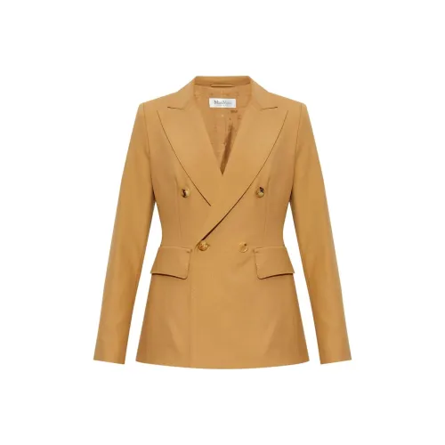 MaxMara Sanna Double Breasted Long Sleeved Green nero