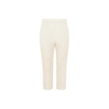 PLEATS PLEASE ISSEY MIYAKE Casual Pants Women's Gray White