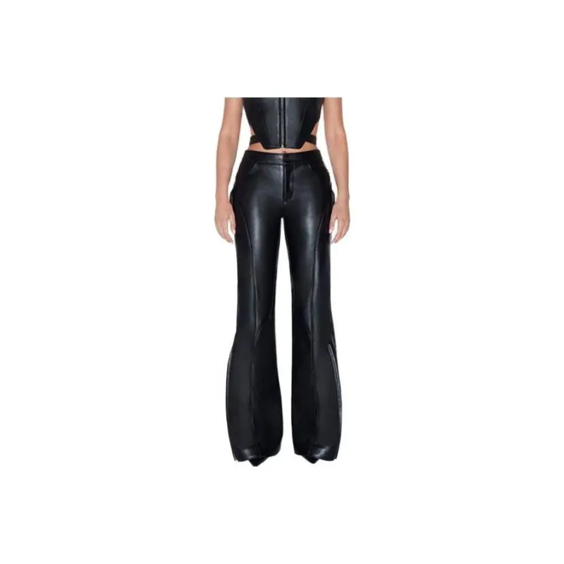 Khy DROP 001 Faux Leather Pant Casual Pants Women's Black-0