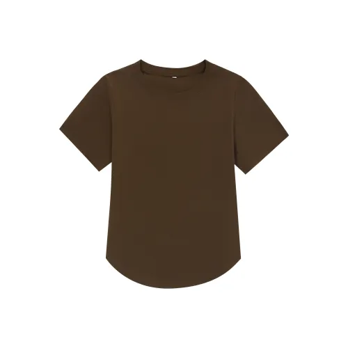 ZAO FU NIAO T Shirts Women's ZFN NKDT 012 Brown