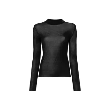 SAINT LAURENT Ysl Ribbed Silk Jumper
