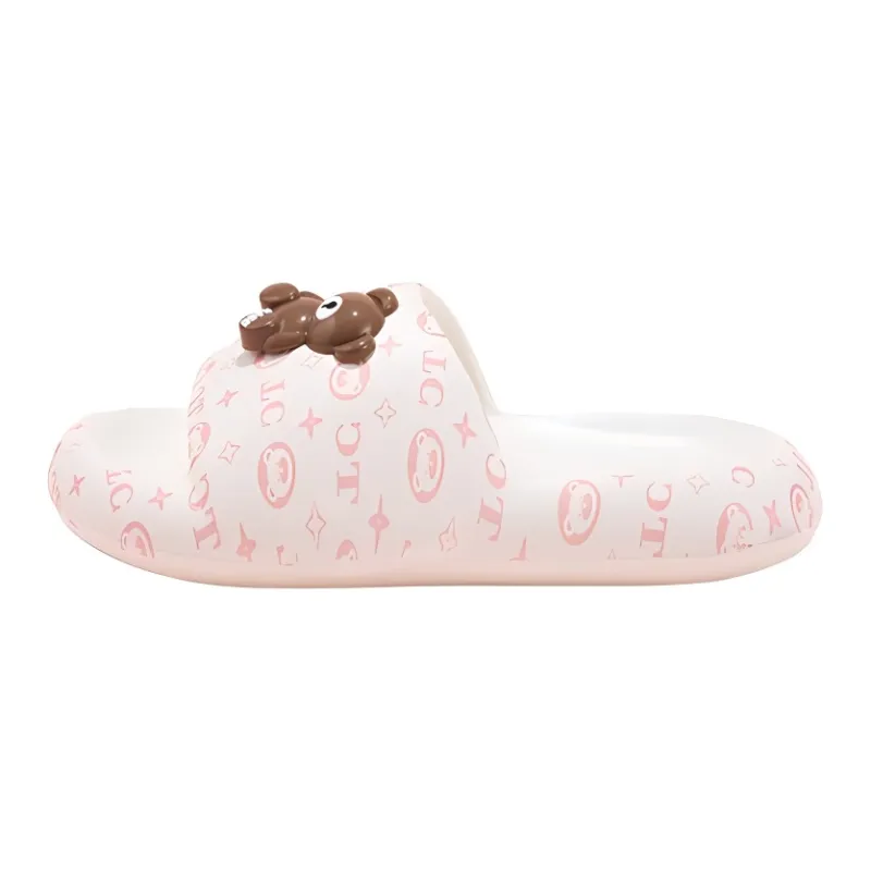 TEDDY ISLAND 2025 Cute Bear EVA Platform Home Slippers With Squashy And Bouncy Feeling Outerwear-0