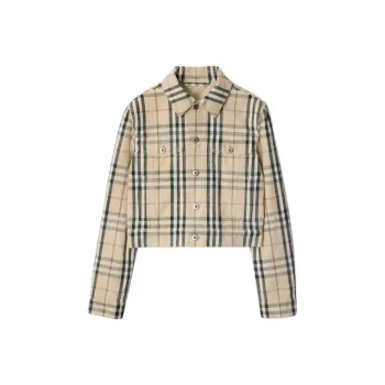 Burberry Checked Buttoned Long Sleeved Jacket