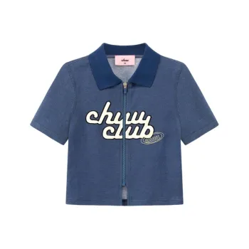 CHUU Cropped Coats Women's Denim Blue