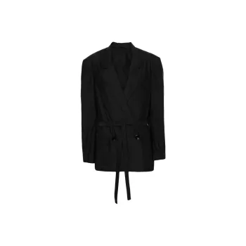 Lemaire Belted Light Tailored Jacket 'Black'