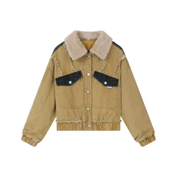 ELF SACK Puffer Jackets Women's Wasteland Yellow Denim