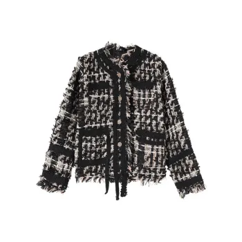 XUANSHU Cropped Coats Women's Black