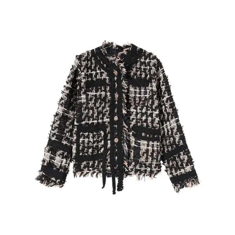 XUANSHU Cropped Coats Women's Black-0