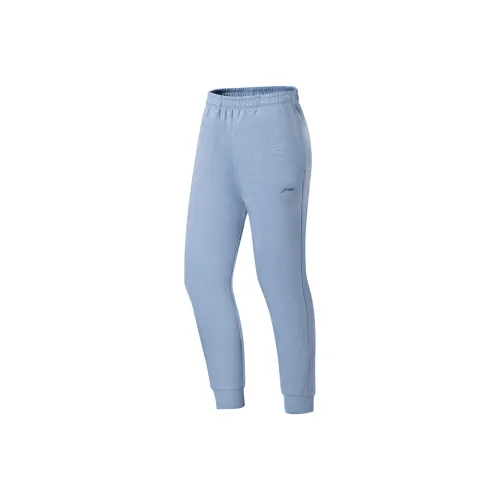 LINING Fitness Series Knitted Sweatpants Women's Soft Gray Blue