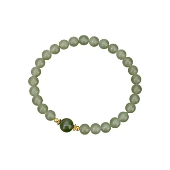 WUMZK Bracelets Pale Greenish White Jade Women's